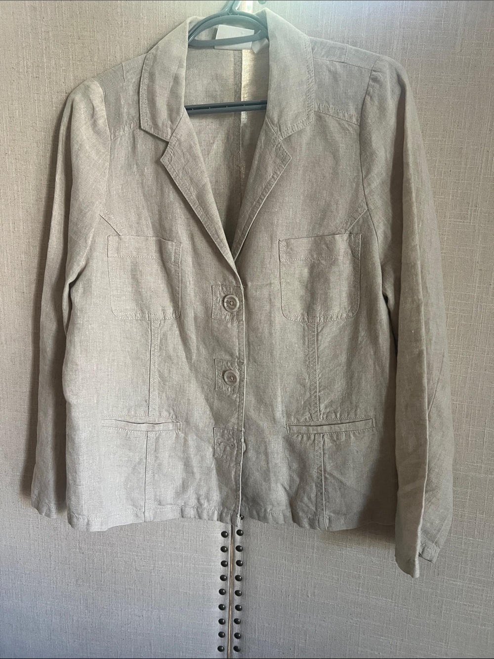 Chico's Natural Beige Linen Blazer